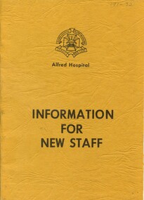 Front cover of Alfred Hospital information for new staff, 1982