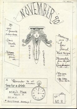 Front page of "Moving Currents' Alfred Hospital School of Nursing newsletter November 1990