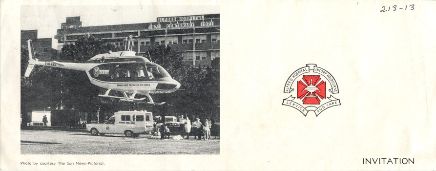 Front page of Invitation to Nursing Seminar, Alfred Hospital, 1971
