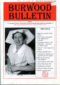 Front cover of Burwood Bulletin Issue No. 92 March/April/May 1992
