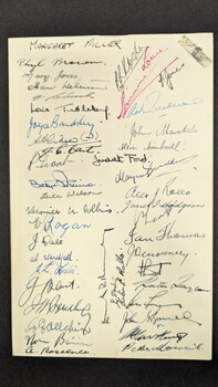 Reverse of menu: Christmas Day Fare, Alfred Hospital , 1954