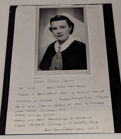 Black and white photograph of Gethla Forsyth by Antoine Kershaw [ca.1941]