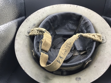 Underside of helmet belonging to Gethla Forsyth