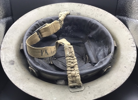 Another view of the underside of helmet belonging to Gethla Forsyth