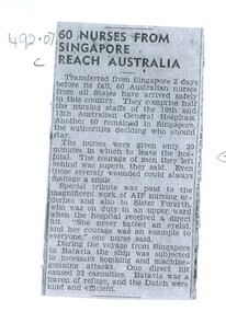  '60 nurses from Singapore reach Australia'