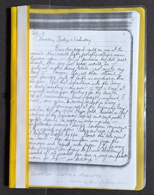 First page of diary of Gethla Forsyth July 1941-February 1942 