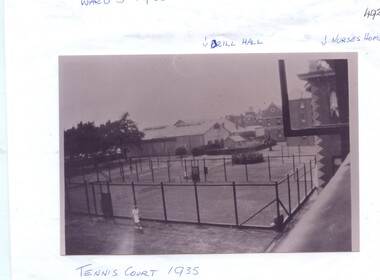 Tennis Court, Alfred Hospital, 1935, Gethla Forsyth
