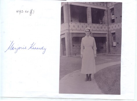 Black and white photograph: Majorie Kennedy