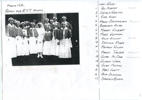 Copy of photograph  Ready for R.V.T. exams March 1936