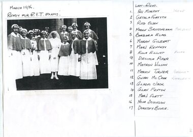 Copy of photograph  Ready for R.V.T. exams March 1936