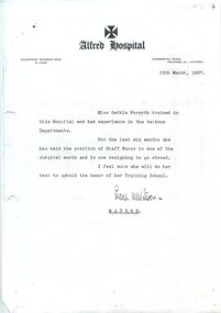 Reference letter for Gethla Forsyth, Grace Wilson, 13th March 1937