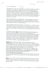 First page of 50th Anniversary Group X 2002 reunion letter, Rita Burkitt, 2002