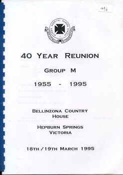 Front cover of Reunion Booklet: 40 Year Reunion Group M 1955-1995