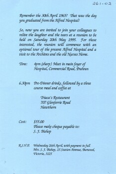 Invitation to the Group Z Reunion May 1995