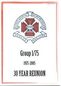 Font cover of booklet: Group 1/75 1975-2005 30 year reunion