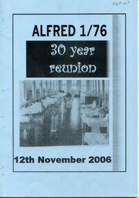 Front cover of Alfred 1/76 30 year reunion, 2006

