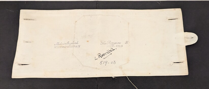 Reverse side of armband showing markings