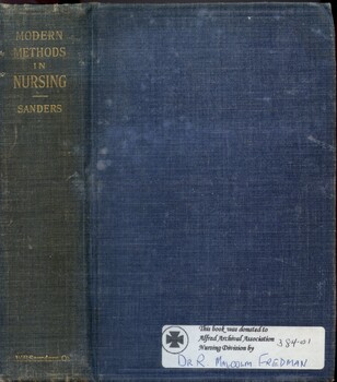 Front cover and spine of Modern methods in nursing, Georgiana Sanders, 1912