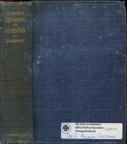 Front cover and spine of Modern methods in nursing, Georgiana Sanders, 1912