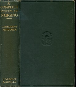 Spine and front cover of 'A complete system of nursing', Ashdown, 1931