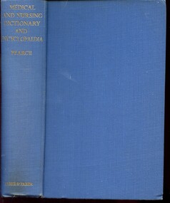 Spine and front cover of Medical and surgical dictionary and encyclopaedia, Pearce, 1947
