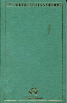 Front cover of 'CSL Medical handbook', 1973