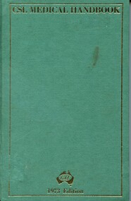 Front cover of 'CSL Medical handbook', 1973