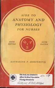 Front cover of 'Aids to anatomy and physiology for nurses', Armstrong, 1962
