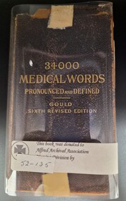 Book - Dictionary, George M Gould, Gould's pocket medical dictionary, 1911