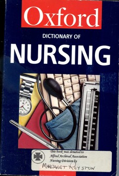 Front cover of 'A dictionary of nursing', Oxford University Press, 1994