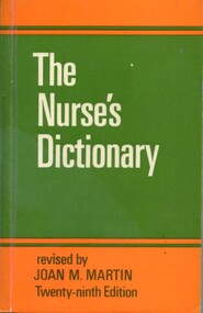 Front cover of 'The Nurse's Dictionary', Martin, 1980