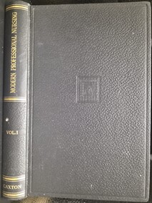 Front cover and spine of 'Modern Professional Nursing Volume 1', Scott & Hainsworth, 1949