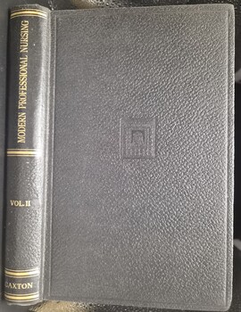 Front cover and spine of 'Modern Professional Nursing Volume 2', Scott & Hainsworth, 1949