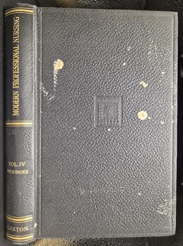 Front cover and spine of 'Modern Professional Nursing Volume 4', Scott & Hainsworth, 1949