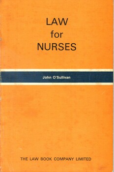 Front cover of 'Law for nurses', O'Sullivan, 1976