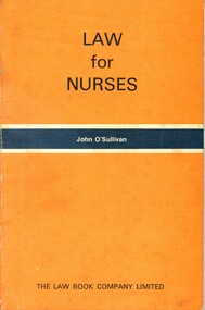 Front cover of 'Law for nurses', O'Sullivan, 1976