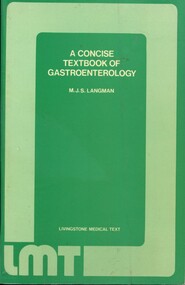 Front cover of 'A concise textbook of gastroenterology', 1973, Langman
