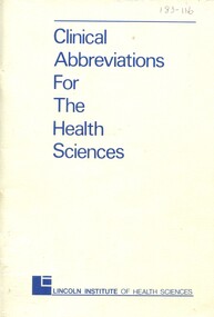 Front cover of 'Clinical abbreviations for the health sciences'