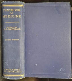 Spine and front cover of 'Textbook of medicine', 1946, Conybeare (Editor)