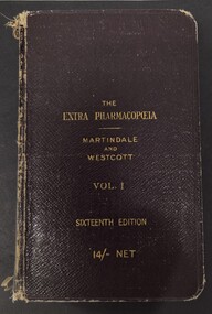 Front cover of 'The Extra Pharmacopoeia Volume I', 1915, Martindale & Westcott