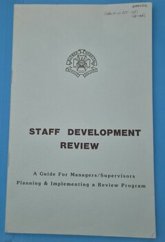 Front cover of 'Staff development review', 1987, Gray