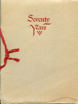 Front cover of 'Seventy Years', 1938, Electricity Commission