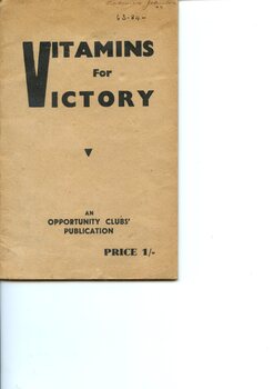Front cover of 'Vitamins for victory' [ca.1940] Robert A Gardner