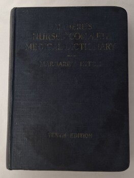 Front cover of 'Bailliere's nurses' complete medical dictionary', 1944, Bailliere