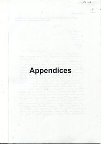 Front page of 'Appendices for 'Australian Civilian Surgical Teams Vietnam 1964-1973 submission to Commonwealth review of service in South East Asia 1955-1975 held in 1999.