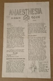 First page of 'Anaesthesia', Alfred Hospital, March 1943