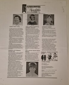 Photocopy of Alfred Hospital Newsletter, Vol 4, No 10, Wednesday 15th July 1981