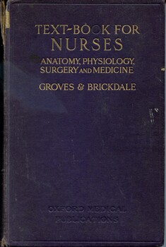 Front cover of 'Text-book for nurses', Groves & Brickdale, 1912