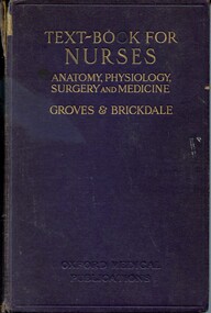 Front cover of 'Text-book for nurses', Groves & Brickdale, 1912