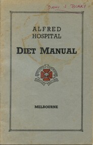 Front cover of 'Alfred Hospital Diet Manual', Turner, 1953